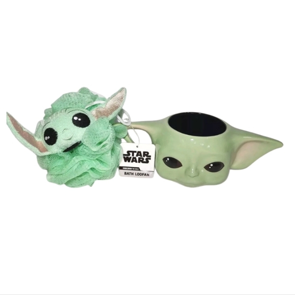 Star Wars The Mandalorian Baby Yoda Mug The Child Cup & Loofah Bath Sponge Set - Picture 1 of 6